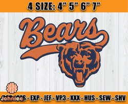 Bears Embroidery, NFL Bears Embroidery, NFL Machine Embroidery Digital, 4 sizes Machine Emb Files - 19 Johniee