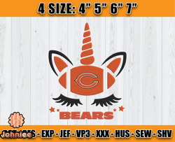 Bears Embroidery, Unicorn Embroidery, NFL Machine Embroidery Digital, 4 sizes Machine Emb Files -23 Johniee