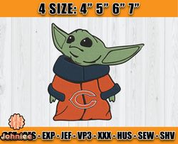 Bears Embroidery, Baby Yoda Embroidery, NFL Machine Embroidery Digital, 4 sizes Machine Emb Files -25