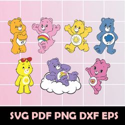 care bears svg bundle, easy cut, layered by color, care bears svg, care bears png, care bears dxf, care bears clipart