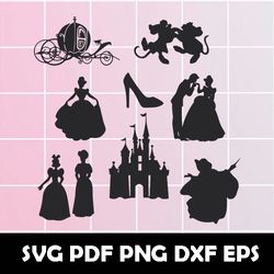 Cinderella Svg, Cinderella Dxf, Cinderella Eps, Cinderella Clipart, Cinderella Png, Cinderella Pdf, Cinderella