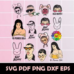 Bad Bunny SVG, Bad Bunny Clipart, Bad Bunny Png, Bad Bunny Vector, Bad Bunny Eps, Bad Bunny Dxf, Bad Bunny Digital