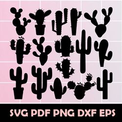 Cactus Bundle SVG, Cactus Svg, Cactus Clipart, Cactus Vector, Cactus Png, Cactus Dxf, Cactus Eps, Cactus Shilouette