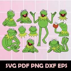 Kermit The Frog Layered Svg, Kermit The Frog Svg, Kermit The Frog Eps, Kermit The Frog Dxf, Kermit The Frog Clipart