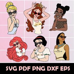 Modern Disney princess Svg, Modern princess Svg, princess Svg, princess Clipart, princess Dxf, princess Eps, princess