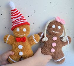 Crochet gingerbread pattern amigurumi, gingerbread man pattern Eng PDF
