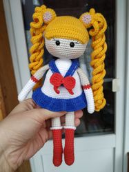 Crochet Sailor Moon pattern, crochet anime doll pattern Eng PDF