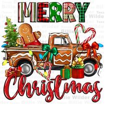 Merry Christmas Gingerbread truck png sublimation design download, Merry Christmas png, Happy New Year png, sublimate de
