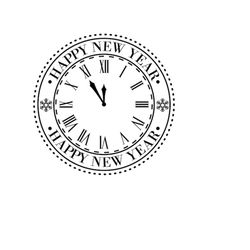 Happy New Year Clock svg, png, jpg, ai, eps, dxf