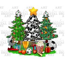Christmas with Soccer trees png sublimation design download, Merry Christmas png, Happy New Year png, Soccer png, sublim
