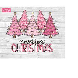 Pink Merry Christmas PNG files for sublimation | Merry Christmas tree PNG | Christmas sublimation designs downloads | Ch