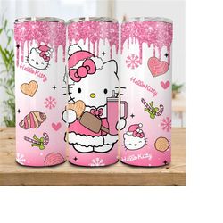 Pink Cafecito Y Chisme 20oz Skinny Tumbler Png, Cat Png, Christmas Movies, Xmas Conchas Mexicanas, Faux Sequin Christmas