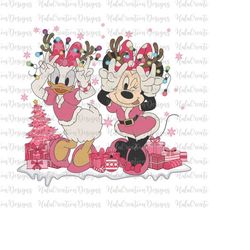 Christmas Mouse And Friends Png, Merry Pink Christmas Png, Pink Christmas Png, Christmas Friends Png, Xmas Holiday, Pink