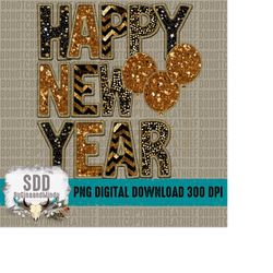 Happy New Year Year PNG | Holidays, New Year, Sequins, Glitter | Instant Sublimation Download | DIGITAL