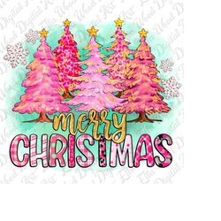 Merry Christmas pink png sublimation design download, Merry Christmas png, Christmas tree png, Happy New Year png,sublim