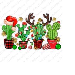 Christmas cactus png sublimation design download, Merry Christmas png, Happy New Year png, Christmas vibes png, sublimat
