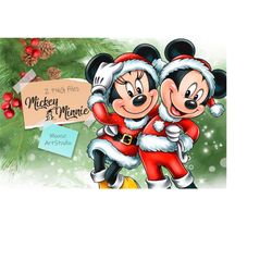 Christmas, Minnie PNG, Mickey Mouse PNG, Happy New Year, Sublimation Design, Digital Illustration, Instant Download