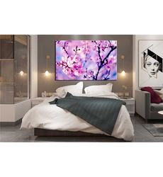 japanese cherry blossom tree canvas wall art, large