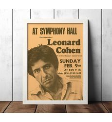 Leonard Cohen Vintage Concert Poster - Music Fan