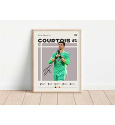 thibaut courtois poster, real madrid, football print, football