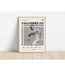federico valverde poster, real madrid, football print, football
