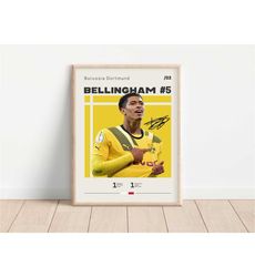 jude bellingham poster, borussia dortmund, football print, football