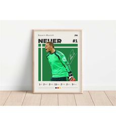 manuel neuer poster, bayern munich football print, football