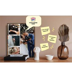 wedding collage personalized photo canvas printing wall art