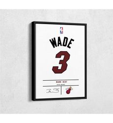 Dwyane Wade Jersey Art Miami Heat NBA Wall