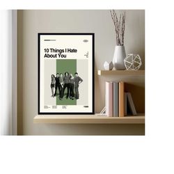 10 things i hate about you movie poster, 10 things i hate about you poster, minimalist movie poster, vintage poster, ret