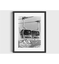 vintage aspen gondola photo print - digital download,