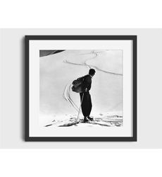 vintage ski photo print - digital download, printable