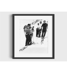 vintage ski photo print - digital download, printable