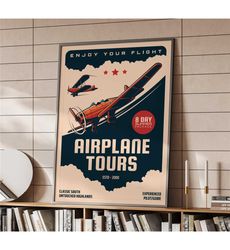 Retro Airplane Tours Poster | Home Decor |