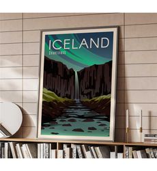 iceland nature landscape poster | home decor |