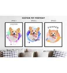Custom Pet Photo Portrait Print | Framed |