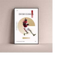 deebo samuel poster, san francisco 49ers art print minimalist football wall decor for home living kids game room gym bar