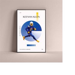 keenan allen poster, los angeles chargers art print minimalist football wall decor for home living kids game room gym ba