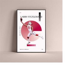 larry fitzgerald poster, arizona cardinals art print minimalist football wall decor for home living kids game room gym b