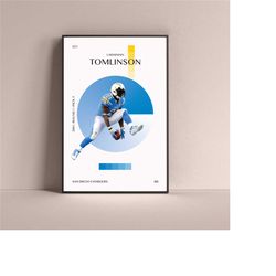 ladainian tomlinson poster, san diego chargers art print minimalist football wall decor for home living kids game room g
