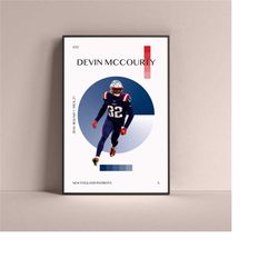 devin mccourty poster, new england patriots art print minimalist football wall decor for home living kids game room gym