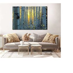 birch landscape canvas print - birch trees wall art - birch forest wall decor - birch landscape canvas art gift - landsc