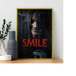 Smile Horror Movie Poster, Funny Man Cave Decor - Teen Room Decor - Gothic Home Decor