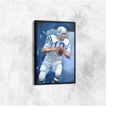 John Unitas, Baltimore Colts, Johnny Unitas 1961, Football Gift, Unitas Portrait, Large Wall Decor, Living Room Wall Art