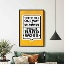 Canvas, Large Wall Art, Canvas Wall Art, Hard Work, Motivational Canvas Poster, Positive Quote Poster, Success Canvas Pr
