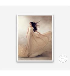 Lady in Chiffon Dress Glam Poster INSTANT DOWNLOAD,