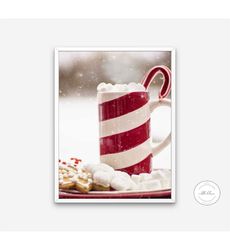 christmas hot cocoa printable instant download, winter photography,