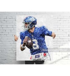 Daniel Jones New York Poster, Canvas Wrap, Football