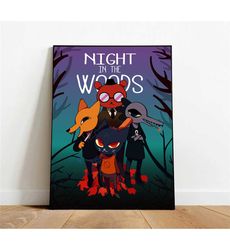 Night in the Woods Poster, Canvas Wall Art,