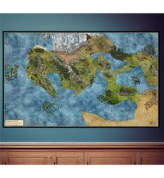 Dungeons and Dragons Forgotten Realms Faerun Map Poster,